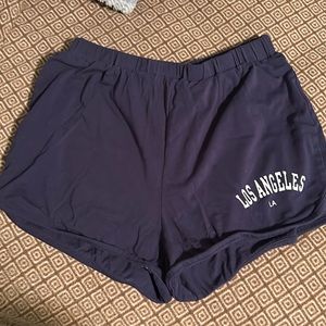 women’s blue running shorts